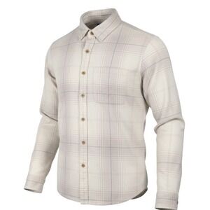 Abercrombie & Fitch Mens S Soft Flannel Cotton Cream Plaid Button Up Shirt